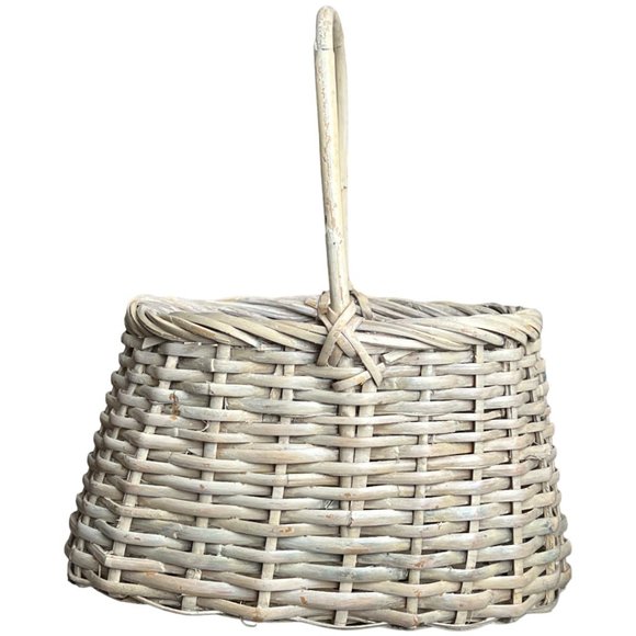 RARE! Vtg Basket Barbola Gesso Adornment Handpainted Girl Geese Philippines 14" - Picture 2 of 16